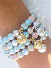 Load image into Gallery viewer, Seashell on Coral Coast Shimmer Beaded Bracelet - Elena Michele
