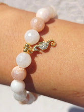 Load image into Gallery viewer, Seahorse Charm on Pink Aventurine Beaded Bracelet - Elena Michele