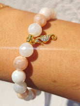 Load image into Gallery viewer, Seahorse Charm on Pink Aventurine Beaded Bracelet - Elena Michele