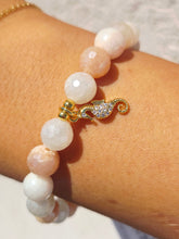 Load image into Gallery viewer, Seahorse Charm on Pink Aventurine Beaded Bracelet - Elena Michele