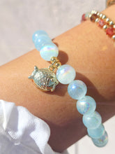 Load image into Gallery viewer, Fish on Blue Selenite Beaded Bracelet - Elena Michele
