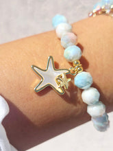 Load image into Gallery viewer, Pearl Starfish Charm on Coral Coast Shimmer Beaded Bracelet - Elena Michele