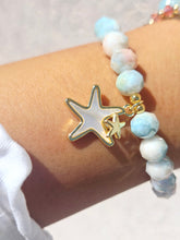 Load image into Gallery viewer, Pearl Starfish Charm on Coral Coast Shimmer Beaded Bracelet - Elena Michele
