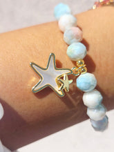 Load image into Gallery viewer, Pearl Starfish Charm on Coral Coast Shimmer Beaded Bracelet - Elena Michele