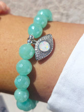 Load image into Gallery viewer, Opal Eye on Mystic Teal Agate Beaded Bracelet - Elena Michele