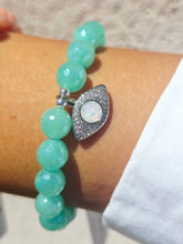 Load image into Gallery viewer, Opal Eye on Mystic Teal Agate Beaded Bracelet - Elena Michele