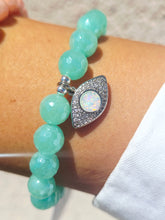 Load image into Gallery viewer, Opal Eye on Mystic Teal Agate Beaded Bracelet - Elena Michele