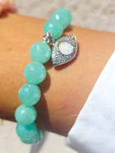 Load image into Gallery viewer, Opal Eye on Mystic Teal Agate Beaded Bracelet - Elena Michele