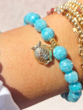 Load image into Gallery viewer, Fish on Mystic Teal Agate Beaded Bracelet - Elena Michele