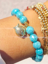 Load image into Gallery viewer, Fish on Mystic Teal Agate Beaded Bracelet - Elena Michele