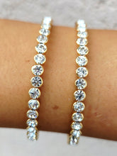 Load image into Gallery viewer, Gold Rhinestone Flexible &amp; Stackable Bangle Bracelet