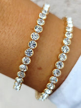 Load image into Gallery viewer, Gold Rhinestone Flexible &amp; Stackable Bangle Bracelet