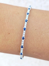 Load image into Gallery viewer, Sapphire Flex Bangle - 14k White Gold
