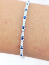 Load image into Gallery viewer, Sapphire Flex Bangle - 14k White Gold