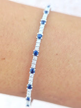 Load image into Gallery viewer, Sapphire Flex Bangle - 14k White Gold