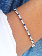 Load image into Gallery viewer, Sapphire Flex Bangle - 14k White Gold