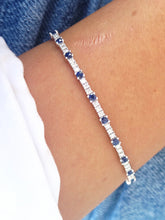 Load image into Gallery viewer, Sapphire Flex Bangle - 14k White Gold