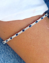 Load image into Gallery viewer, Sapphire Flex Bangle - 14k White Gold