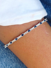 Load image into Gallery viewer, Sapphire Flex Bangle - 14k White Gold