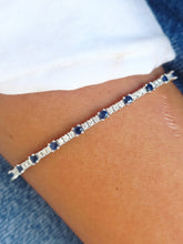 Load image into Gallery viewer, Sapphire Flex Bangle - 14k White Gold