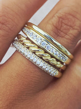 Load image into Gallery viewer, Twisted Cable stacking ring - Gold Plated Sterling Silver