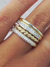 Load image into Gallery viewer, Twisted Cable stacking ring - Gold Plated Sterling Silver