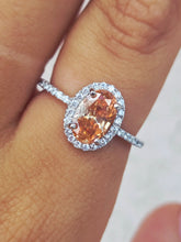 Load image into Gallery viewer, Orange and CZ Ring - Sterling Silver