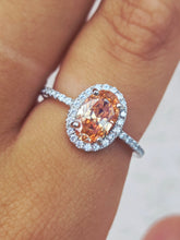 Load image into Gallery viewer, Orange and CZ Ring - Sterling Silver