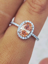 Load image into Gallery viewer, Orange and CZ Ring - Sterling Silver
