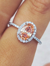 Load image into Gallery viewer, Orange and CZ Ring - Sterling Silver