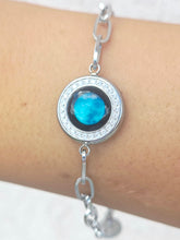 Load image into Gallery viewer, The Asterism Link Bracelet In Stainless Steel with Blue Moon - Moonglow Jewelry
