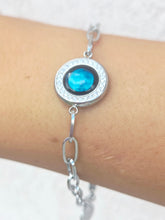 Load image into Gallery viewer, The Asterism Link Bracelet In Stainless Steel with Blue Moon - Moonglow Jewelry
