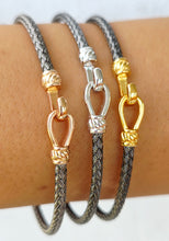 Load image into Gallery viewer, Petite Italian Hook Bangle Bracelets - Sterling Silver