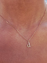 Load image into Gallery viewer, Lowercase “d" Initial Necklace - 14K Rose Gold