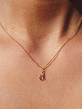 Load image into Gallery viewer, Lowercase “d" Initial Necklace - 14K Rose Gold