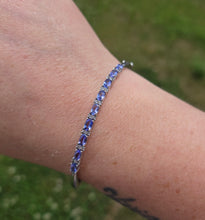 Load image into Gallery viewer, Synthetic Tanzanite Bangle-Sterling Silver-Estate