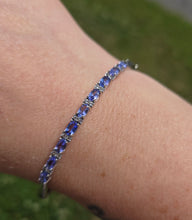 Load image into Gallery viewer, Synthetic Tanzanite Bangle-Sterling Silver-Estate