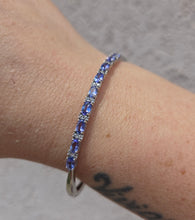 Load image into Gallery viewer, Synthetic Tanzanite Bangle-Sterling Silver-Estate