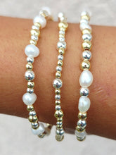 Load image into Gallery viewer, Silver &amp; Gold Stretch Bracelet
