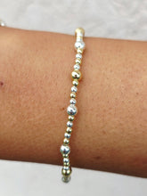 Load image into Gallery viewer, Silver &amp; Gold Stretch Bracelet