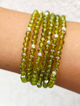 Load image into Gallery viewer, Peridot with Silver Accents - Crystal Stacker