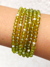 Load image into Gallery viewer, Peridot with Silver Accents - Crystal Stacker