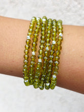 Load image into Gallery viewer, Peridot with Silver Accents - Crystal Stacker