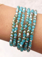 Load image into Gallery viewer, Sand &amp; Sea with Silver Accents - Crystal Stacker Bracelet
