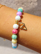 Load image into Gallery viewer, Ice Cream on Multi Color Shimmer Crystal Beaded Bracelet - Elena Michele