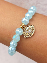 Load image into Gallery viewer, Elephant Eye on Seaglass Disco Beaded Bracelet - Elena Michele