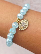 Load image into Gallery viewer, Elephant Eye on Seaglass Disco Beaded Bracelet - Elena Michele