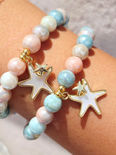 Load image into Gallery viewer, Starfish on Pink Tide Beaded Bracelet - Elena Michele