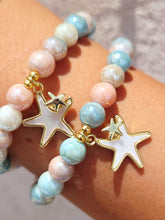 Load image into Gallery viewer, Starfish on Pink Tide Beaded Bracelet - Elena Michele