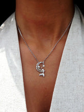 Load image into Gallery viewer, Mermaid In The Moon Necklace - Sterling Silver Rhodium Plated